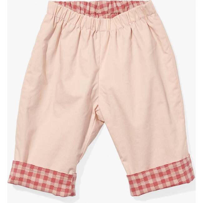 Reversible Baby Pant, Pink Gingham - Pants - 6