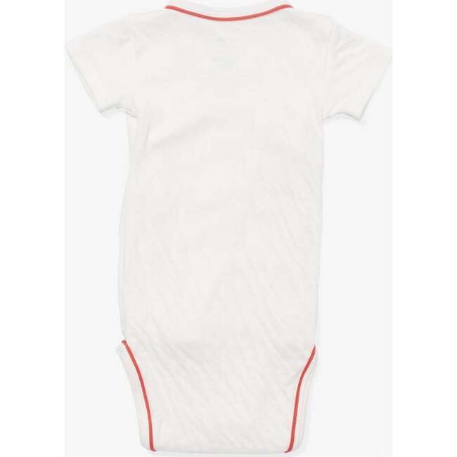 Crossbody Short Sleeve Onesie, Oso Red Piping - Onesies - 3