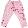 Reef Print Embroidered Leggings, Dark Pink & white - Leggings - 2
