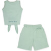 Ripple Vest With Matching Planet First Shorts Set, Aqua - Mixed Apparel Set - 2
