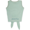 Ripple Print Tie-Up Vest, Aqua - Vests - 2