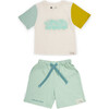 Dream T-Shirt With Shorts Unisex Set, Coral & Aqua - Mixed Apparel Set - 1 - thumbnail