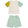 Dream T-Shirt With Shorts Unisex Set, Coral & Aqua - Mixed Apparel Set - 2