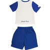 Be-Reefliable T-Shirt With Matching Shorts Unisex Set, Blue & White - Mixed Apparel Set - 2