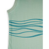 Ripple Print Tie-Up Vest, Aqua - Vests - 4