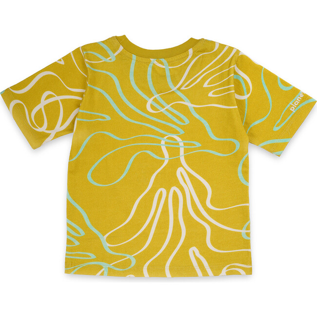 Reef Print Unisex Short Sleeve T-Shirt, Mustard - T-Shirts - 2