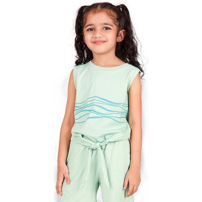 Ripple Vest With Matching Planet First Shorts Set, Aqua - Mixed Apparel Set - 4