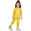 Reef Print T-Shirt With Matching Ripple Leggings Set, Mustard - Mixed Apparel Set - 5