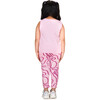 Reef Print Embroidered Leggings, Dark Pink & white - Leggings - 6