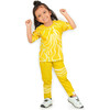 Reef Print T-Shirt With Matching Ripple Leggings Set, Mustard - Mixed Apparel Set - 6