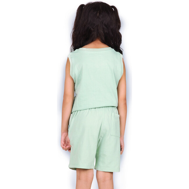 Ripple Print Tie-Up Vest, Aqua - Vests - 7