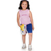 Planet First Slogan Vest With Reef Print Shorts Set, Pink & Dark Blue - Mixed Apparel Set - 5