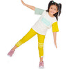 Ripple Embroidered Slogan Leggings, Mustard - Leggings - 7