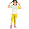Ripple Embroidered Slogan Leggings, Mustard - Leggings - 8