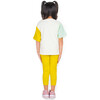 Ripple Embroidered Slogan Leggings, Mustard - Leggings - 9