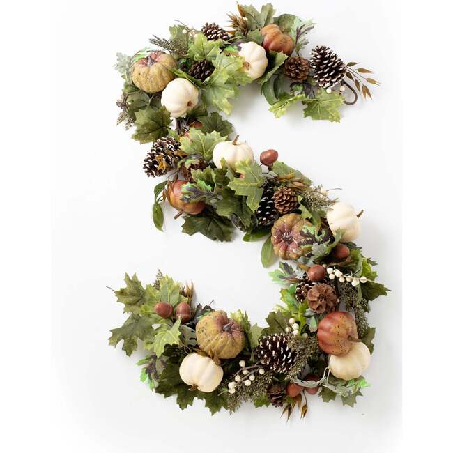 Mixed Pumpkin, Fall Berry, Pinecone & Twig Thanksgiving Harvest Garland