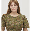 The Constance Dress, Green Multi Foliage Stretch Crepe - Dresses - 2