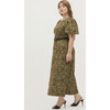 The Constance Dress, Green Multi Foliage Stretch Crepe - Dresses - 3