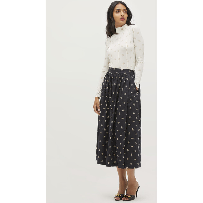 The Krista Skirt, Khaki Autumn Paisley - Skirts - 4