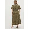 The Constance Dress, Green Multi Foliage Stretch Crepe - Dresses - 4