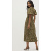 The Constance Dress, Green Multi Foliage Stretch Crepe - Dresses - 6