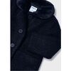 Shearling Coat, Navy - Coats - 2
