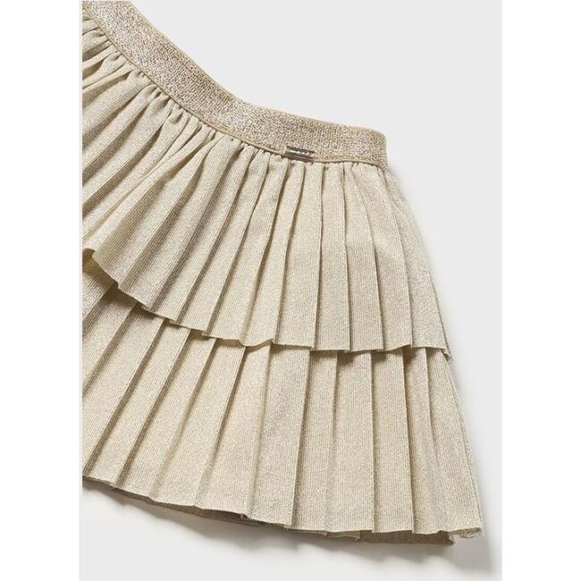 Pleated Overlay Skirt, Beige - Skirts - 2