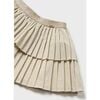 Pleated Overlay Skirt, Beige - Skirts - 2