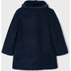Shearling Coat, Navy - Coats - 3