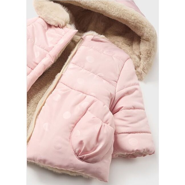 Faux Fur Reversible Coat, Pink - Coats - 2