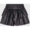 Faux Leather Skort, Black - Skirts - 2