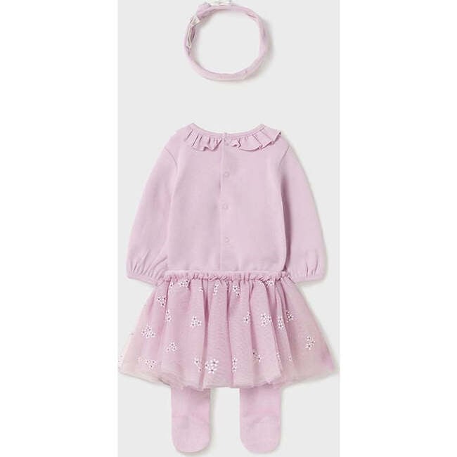 Floral Ruffle Tutu Babysuit Set, Mauve - Mixed Apparel Set - 2