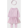 Floral Ruffle Tutu Babysuit Set, Mauve - Mixed Apparel Set - 2