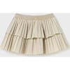 Pleated Overlay Skirt, Beige - Skirts - 3