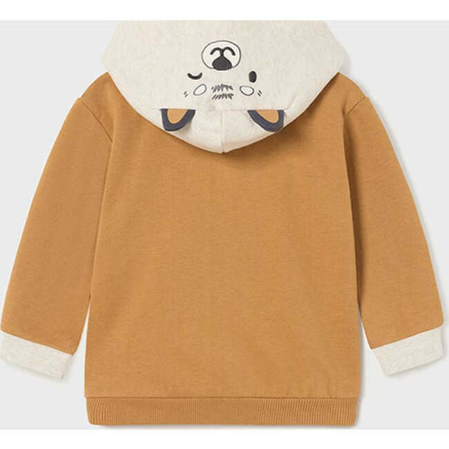 Fox Graphic Zip Up Hoodie, Beige - Sweatshirts - 3