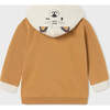 Fox Graphic Zip Up Hoodie, Beige - Sweatshirts - 3