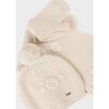 Floral Knit Winter Set, Beige - Hats - 2