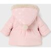 Faux Fur Reversible Coat, Pink - Coats - 3