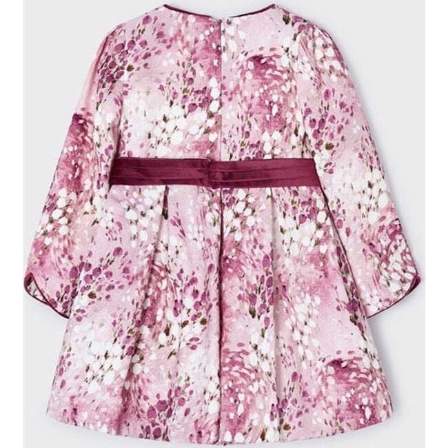 Floral Print Jacquard Dress, Pink - Dresses - 3