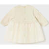 Pleated Knit Tulle Dress, Beige - Dresses - 3