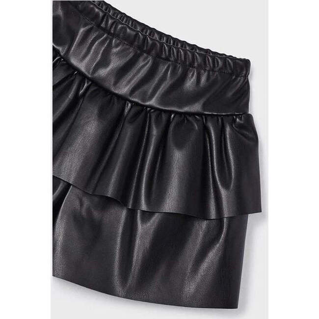 Faux Leather Skort, Black - Skirts - 3