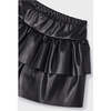 Faux Leather Skort, Black - Skirts - 3