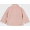 Rose Bow Overlap Faux Fur Coat, Pink - Coats - 3