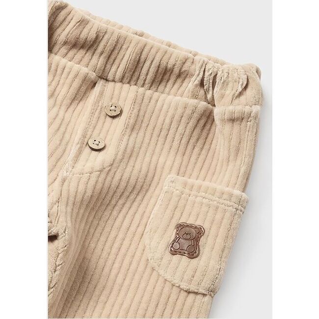 Velour Pocket Pants, Beige - Pants - 2