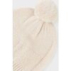 Floral Knit Winter Set, Beige - Hats - 4