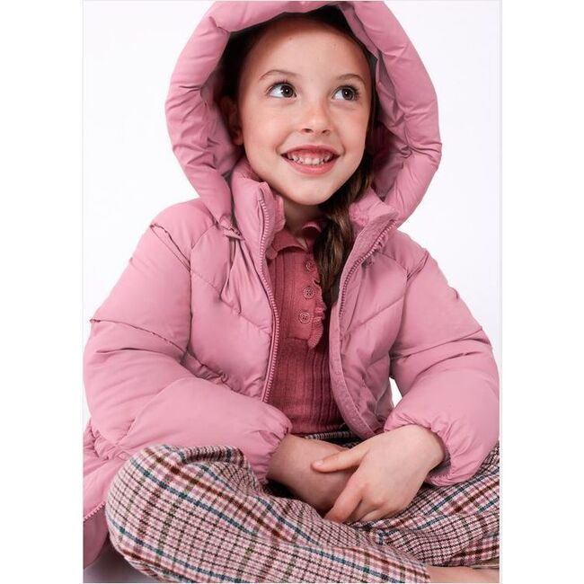 Hooded Puffer Jacket, Pink - Jackets - 4