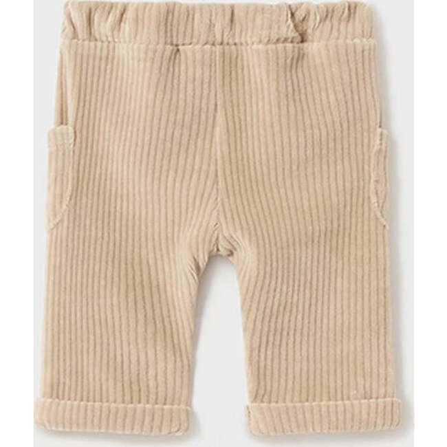 Velour Pocket Pants, Beige - Pants - 3