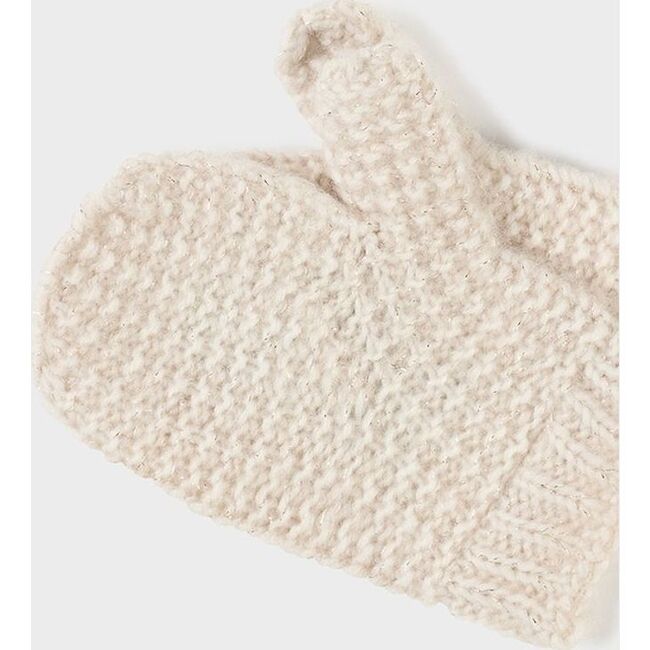 Floral Knit Winter Set, Beige - Hats - 5