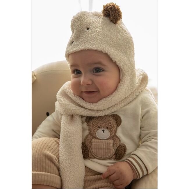 Teddy Bear Graphic Sweater, Beige - Sweaters - 2