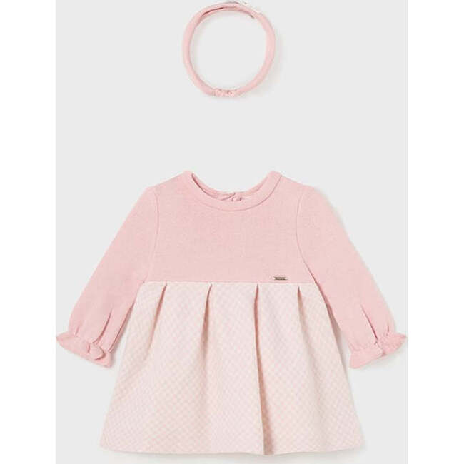 Colorblock Jersey Dress & Headband, Pink